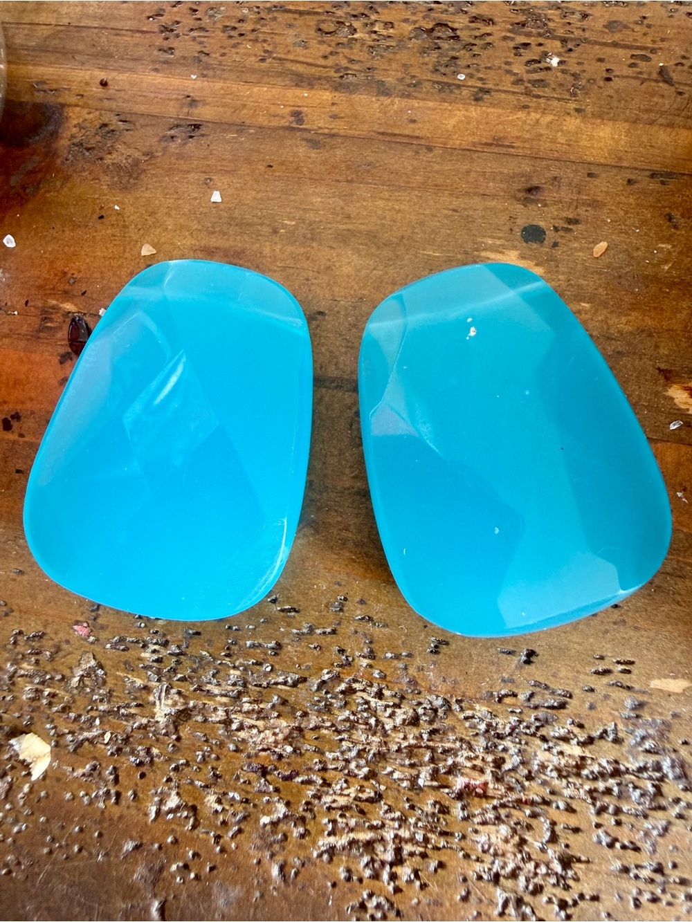 STUNNING 186ct Matched Pair Neon Blue Chalcedony Faceted Focal Jewelry Beads ✨